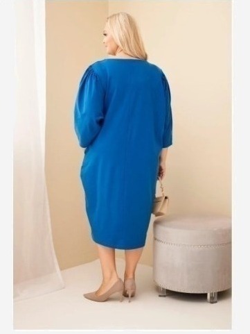 Dámske šaty Plus Size s vreckami chrpová