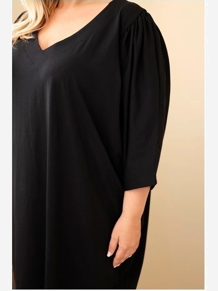 Dámske šaty Plus Size s vreckami čierna