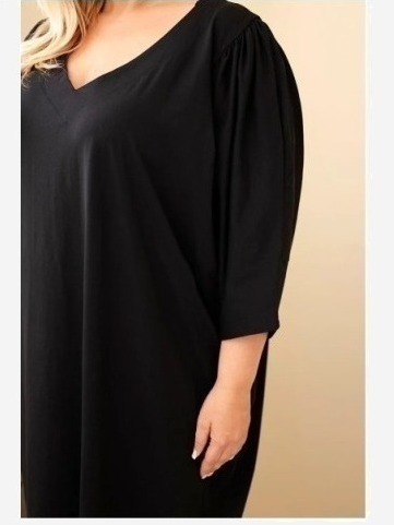 Dámske šaty Plus Size s vreckami čierna