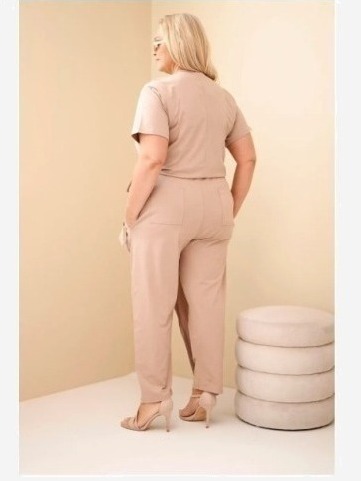 Dámsky bavlnený overal Plus Size so zaväzovaním v páse fango