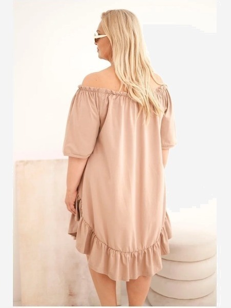Dámske plus size bavlnené šaty s volánom fango