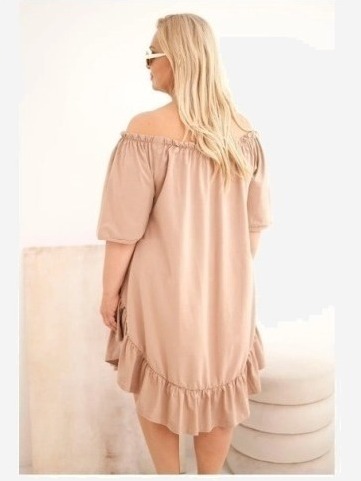 Dámske plus size bavlnené šaty s volánom fango