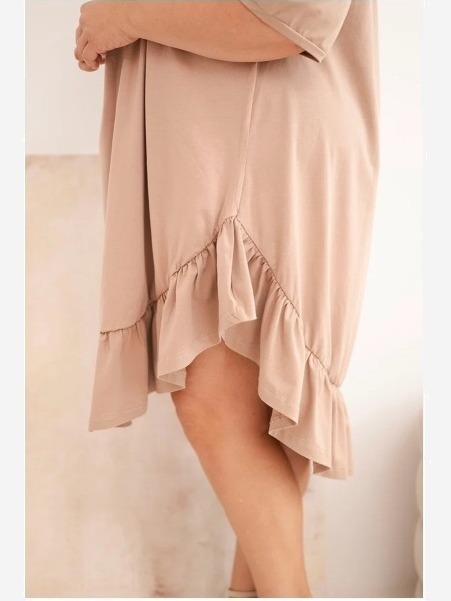 Dámske plus size bavlnené šaty s volánom fango