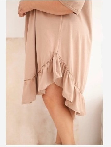 Dámske plus size bavlnené šaty s volánom fango