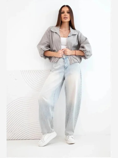 Dámska bavlnená bomber bunda na zips fango zelená