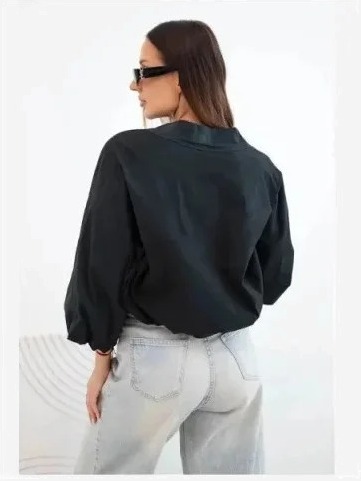 Dámska bavlnená bomber bunda na zips čierna