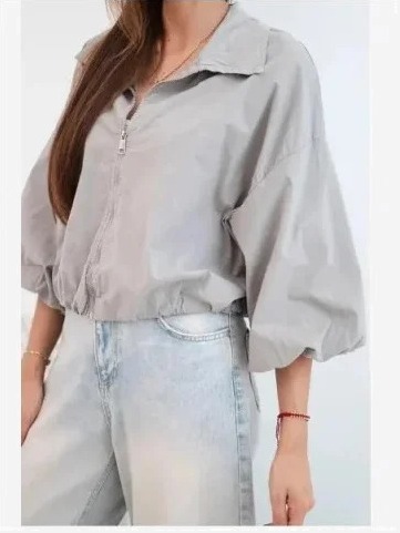 Dámska bavlnená bomber bunda na zips fango zelená