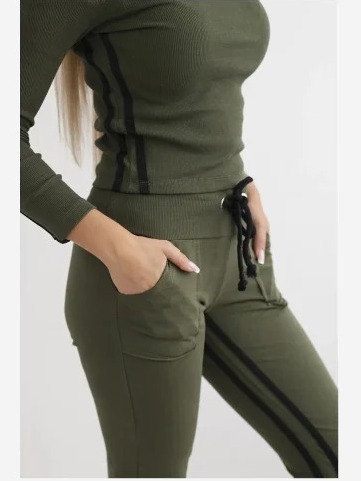 Súprava s dvojitým pruhom khaki