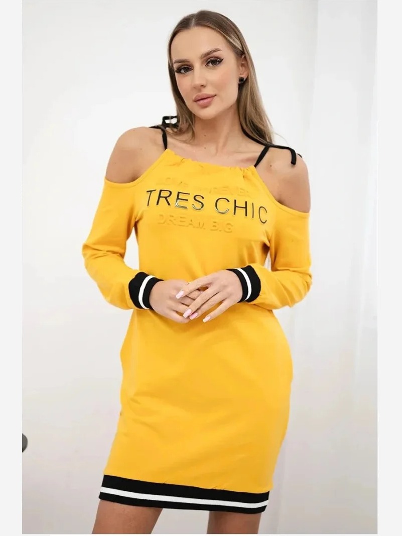Šaty Tres Chic horčica