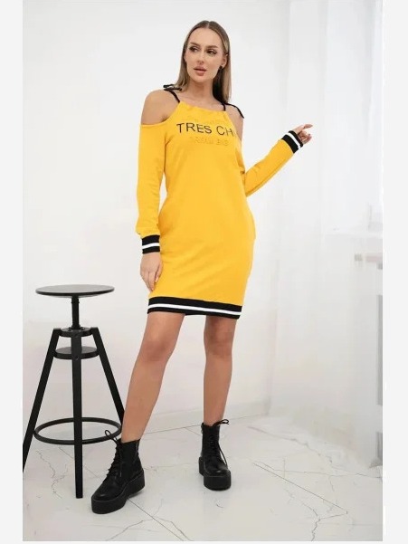 Šaty Tres Chic horčica