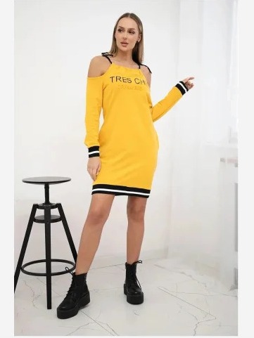Šaty Tres Chic horčica