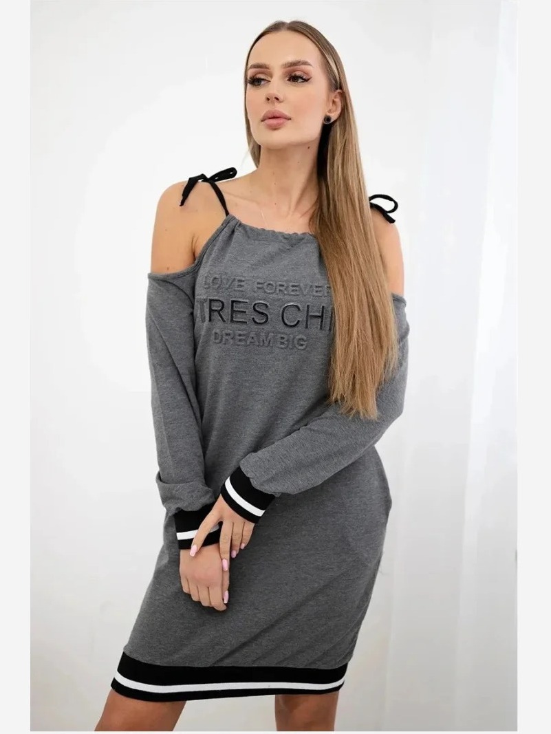 Šaty Tres Chic grafit
