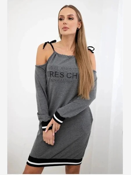 Šaty Tres Chic grafit