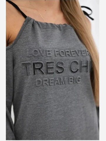 Šaty Tres Chic grafit