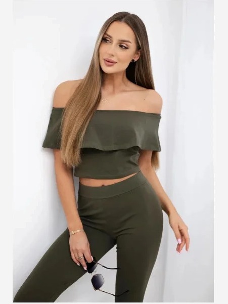 Sada s volánikom khaki