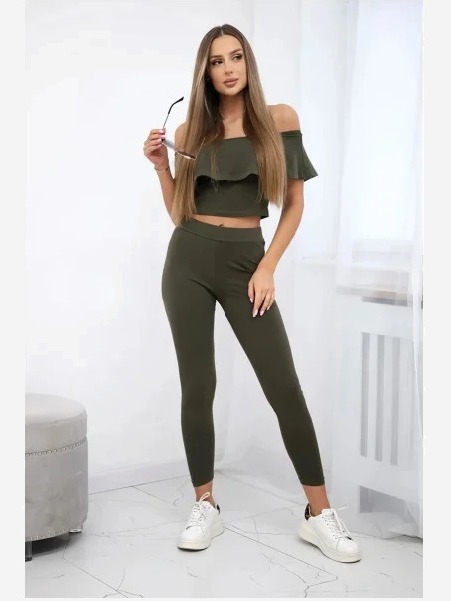Sada s volánikom khaki