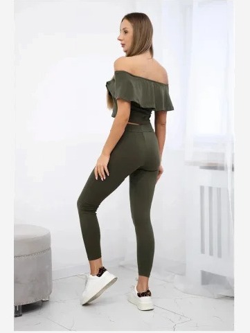 Sada s volánikom khaki