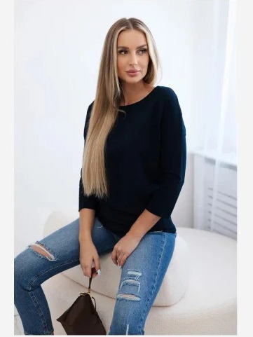 Blúzka Casual námornícka modrá