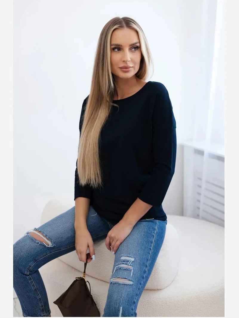 Blúzka Casual námornícka modrá