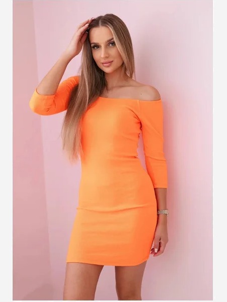 Šaty oranžový neón