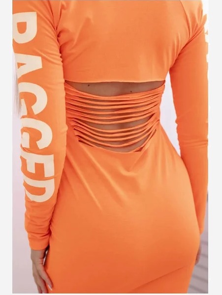 Šaty Ragged oranžový neón