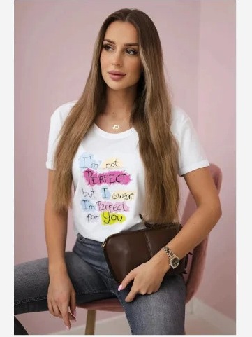 Tričko s potlačou Perfect biela