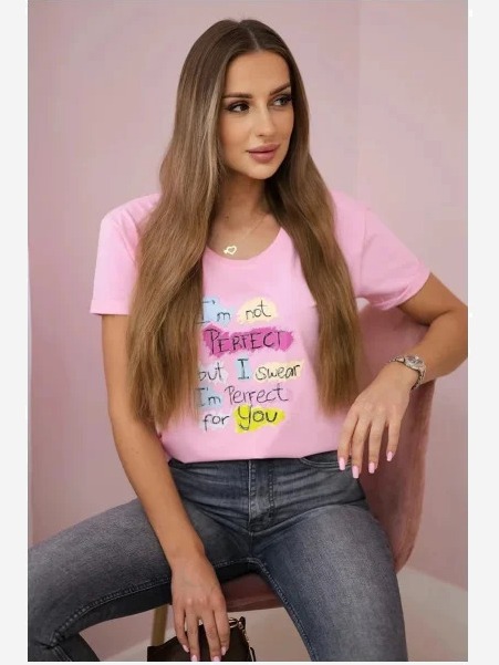 Tričko s potlačou Perfect prášková ružová