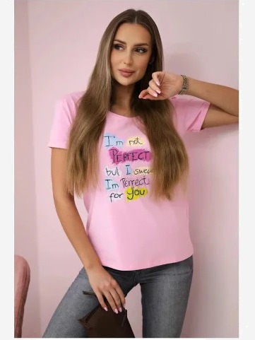 Tričko s potlačou Perfect prášková ružová