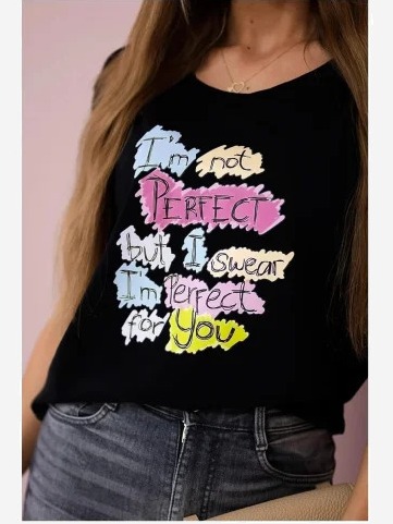 Tričko s potlačou Perfect čierna