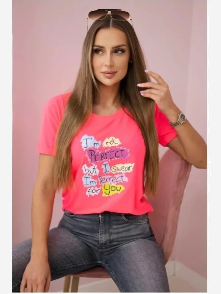 Tričko s potlačou Perfect ružový neón