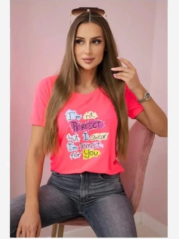 Tričko s potlačou Perfect ružový neón