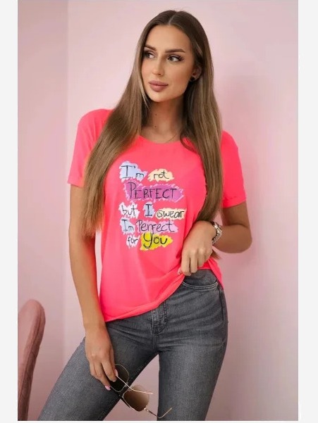 Tričko s potlačou Perfect ružový neón