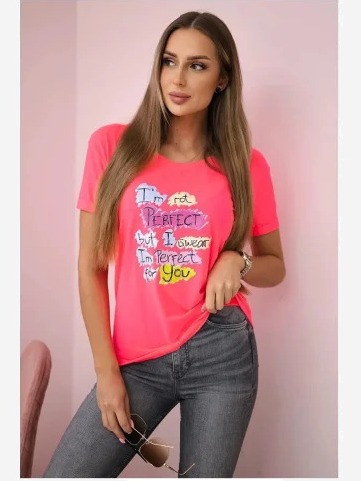 Tričko s potlačou Perfect ružový neón