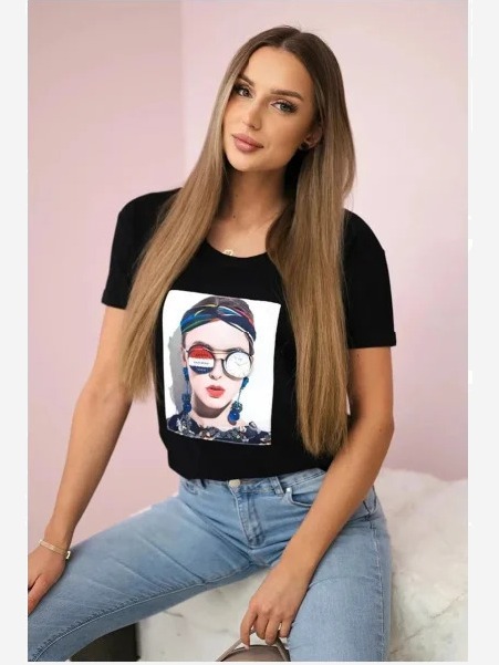Tričko s grafikou ženy čierna