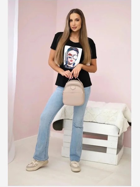 Tričko s grafikou ženy čierna