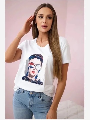 Tričko s grafikou ženy biela