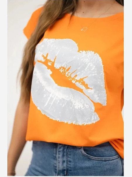 tričko s potlačou pier oranžový