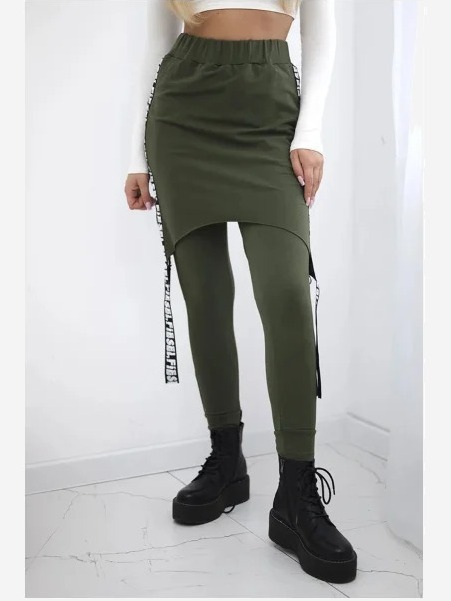 Nohavice/Overal s nápisom selfie khaki