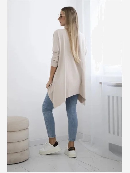 tričko oversize s potlačou dúhových pier béžový
