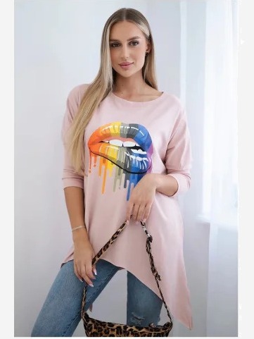 Blúzka oversize s potlačou...