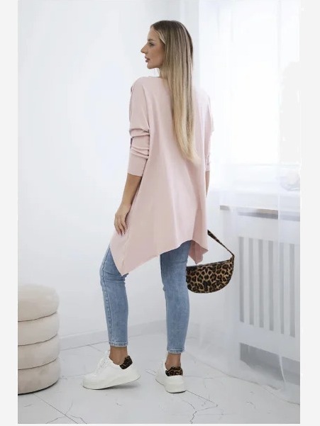 Blúzka oversize s potlačou dúhových pier ružová