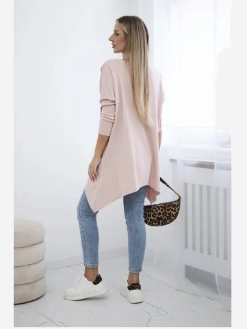 Blúzka oversize s potlačou dúhových pier ružová