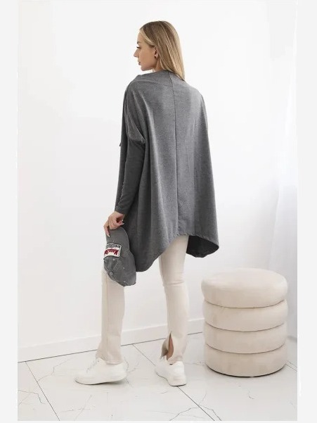 Mikina oversize s asymetrickými stranami sivá