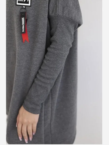 Mikina oversize s asymetrickými stranami sivá