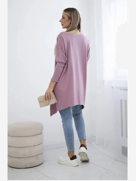 sveter oversize s potlačou dúhových pier tmavo ružová