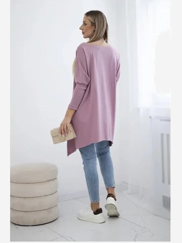 sveter oversize s potlačou dúhových pier tmavo ružová