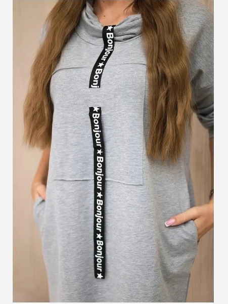 Šaty s kapucňou šedá