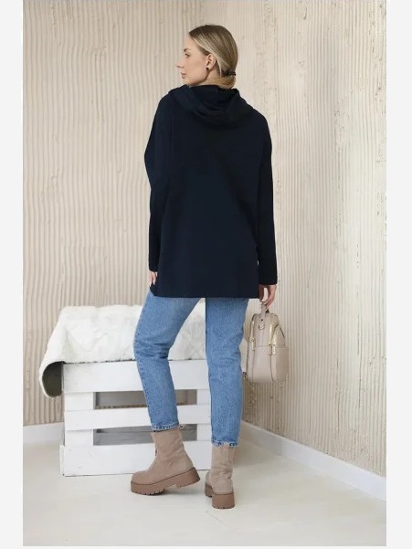 Tunika so zipsom Oversize námornícka modrá