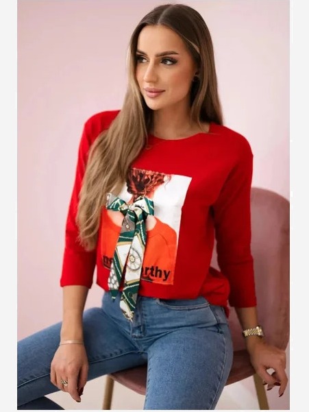 tričko s grafikou 3D Noteworthy červená