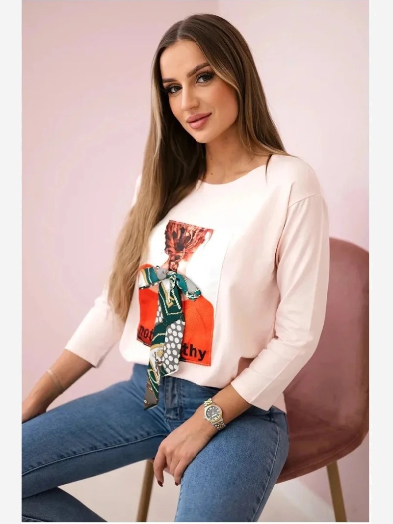 tričko s grafikou 3D Noteworthy ružová